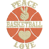 Peace-Love-Basketball - Basket Embroidery Design - FineryEmbroidery